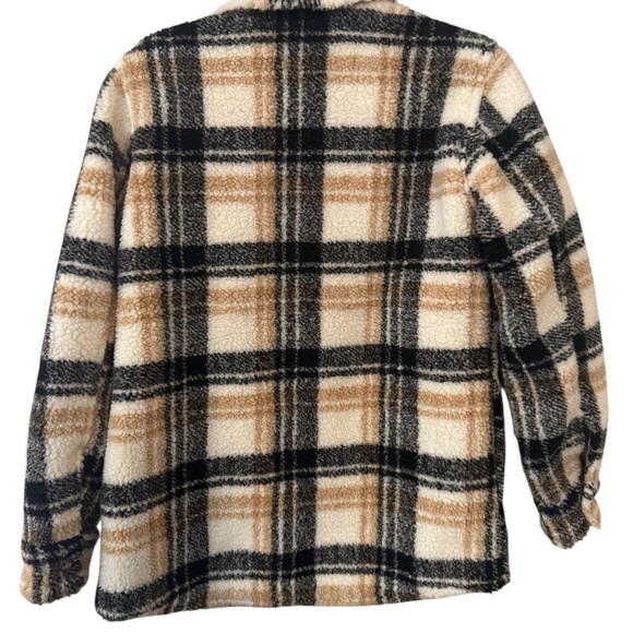 Volcom silent Sherpa plaid Teddy jacket oversized grunge fall winter 90’s Y2K - Picture 5 of 7
